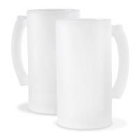 Chope à bière en verre givré 16oz personnalisable (Lot de 2) (sous licence type MANGA DISNEY, etc..)